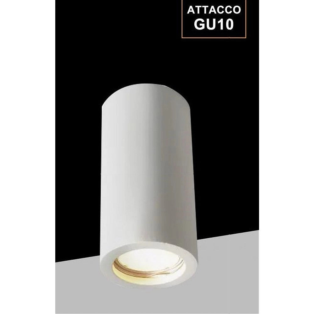 Trade Shop - Porta Faretto Applique Da Soffitto In Gesso Verniciabile Cilindro Gu10 Gs-c140-t -