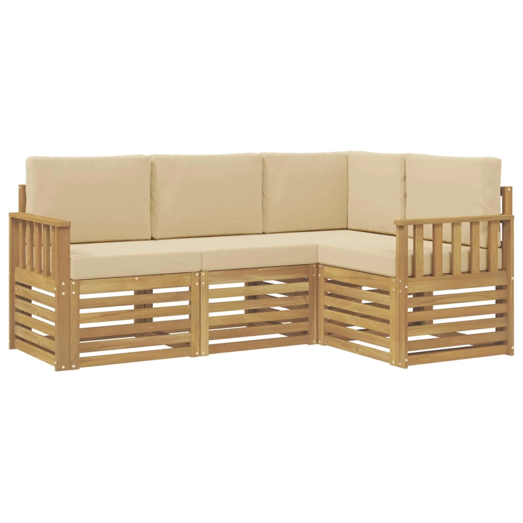 Set di divani da esterno 4 pcs Bianco e Beige