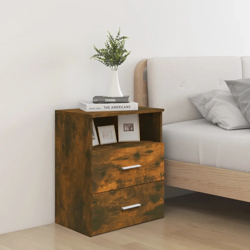 Comodino-Tavolino da notte Rovere Fumo 50x32x60 cm