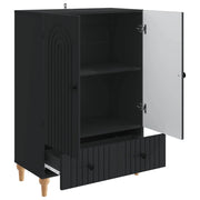 Credenza | Madia | Buffet da pranzo | Armadio da pranzo Nero 66 x 34,5 x 95 cm Legno ingegnerizzato