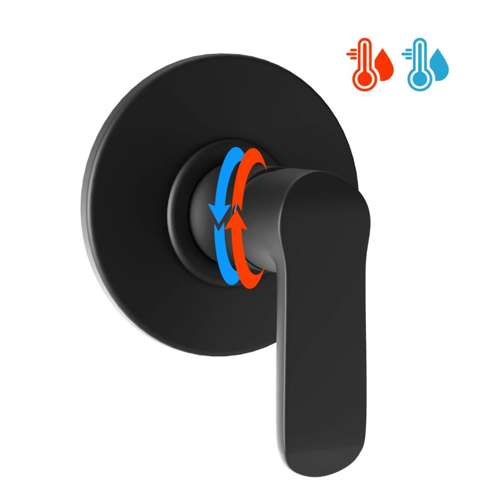 Tris rubinetti miscelatori bidet lavabo doccia ad incasso linea puma nero opaco