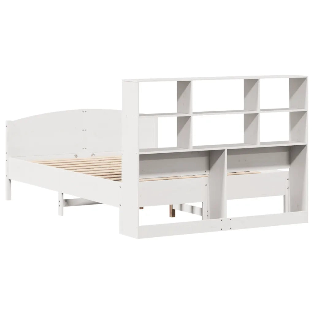 Letto Libreria senza Materasso Bianco 140x190 cm Legno di Pino 3323111