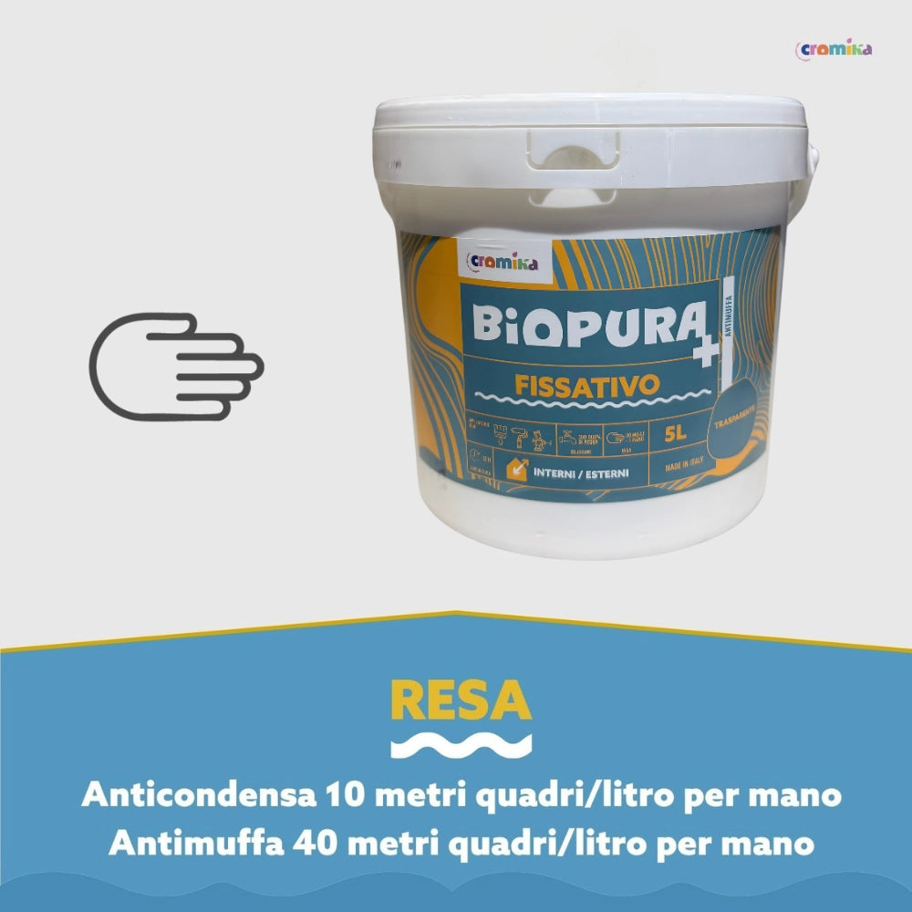 Fissativo antimuffa anticondensa alta concentrazione linea biopura cromika *** formato 5 lt, confezione 1