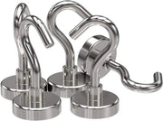 5 Magneti in Argento, Magnete Ronde Extra Potenti con Gancio, Diametro 13 mm x Altezza 26 mm, Magnete per Whiteboard, Prikbord, Magneete per Tavolo di Lavoro - Magneti Neodymium di Alta Potenza