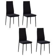 Set 4 Sedie Imbottite da Pranzo ¨C Zephmum ¨C Nero Tessuto Metallo