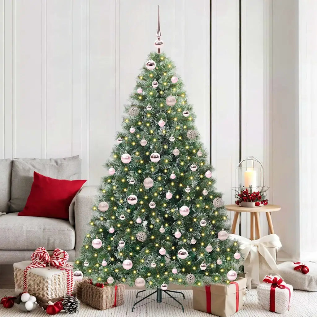 Albero di Natale | Decorazioni natalizie artificiale con 300 LED Verde 180 cm PE e PVC