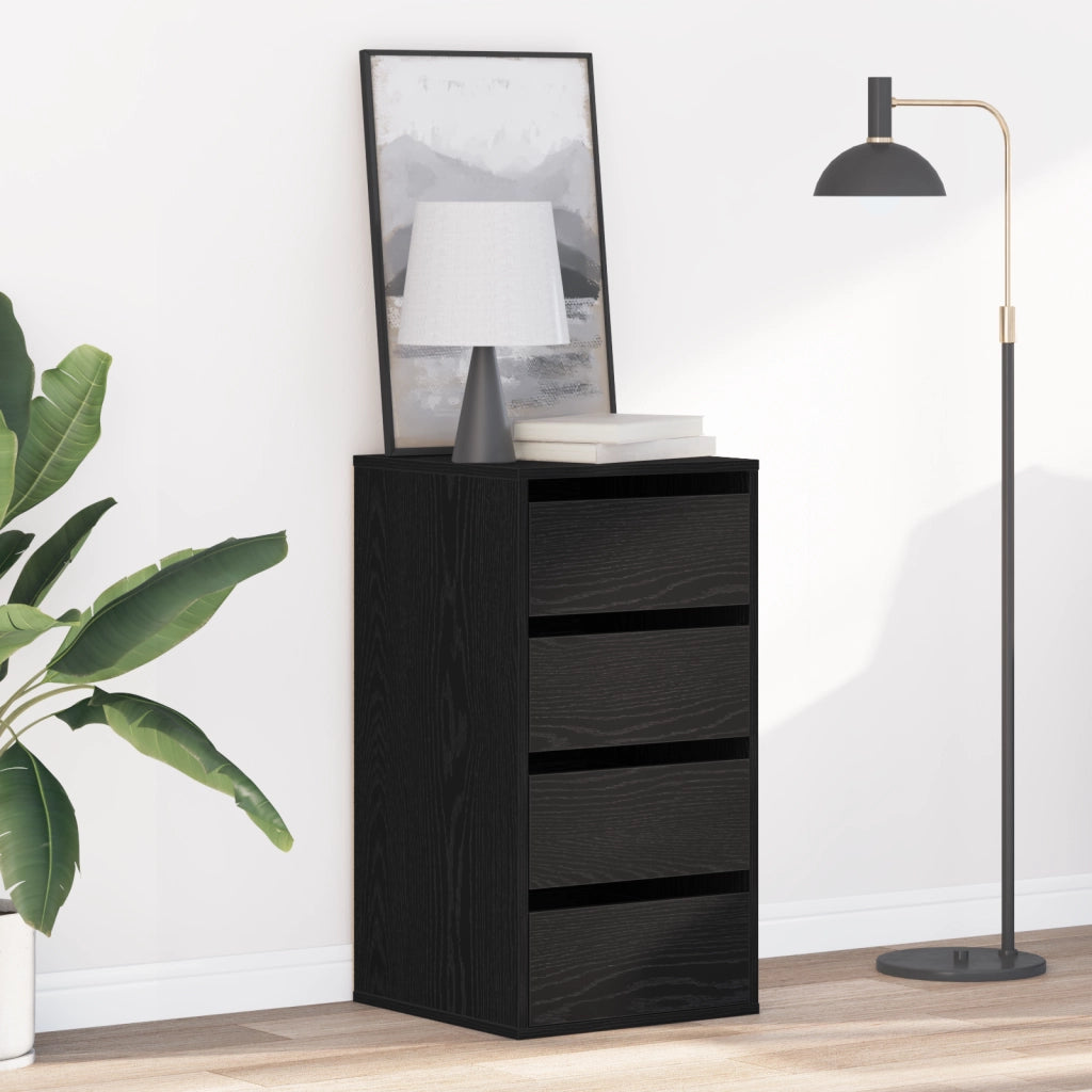 ComÃ² Angolare Nero Rovere 40x41x76 cm Legno Ingegnerizzato
