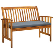 Panca da giardino mobili da esterno per patio mobili da terrazza con cuscino 119 x 64 x 90 cm legno massello di acacia 02_0011346