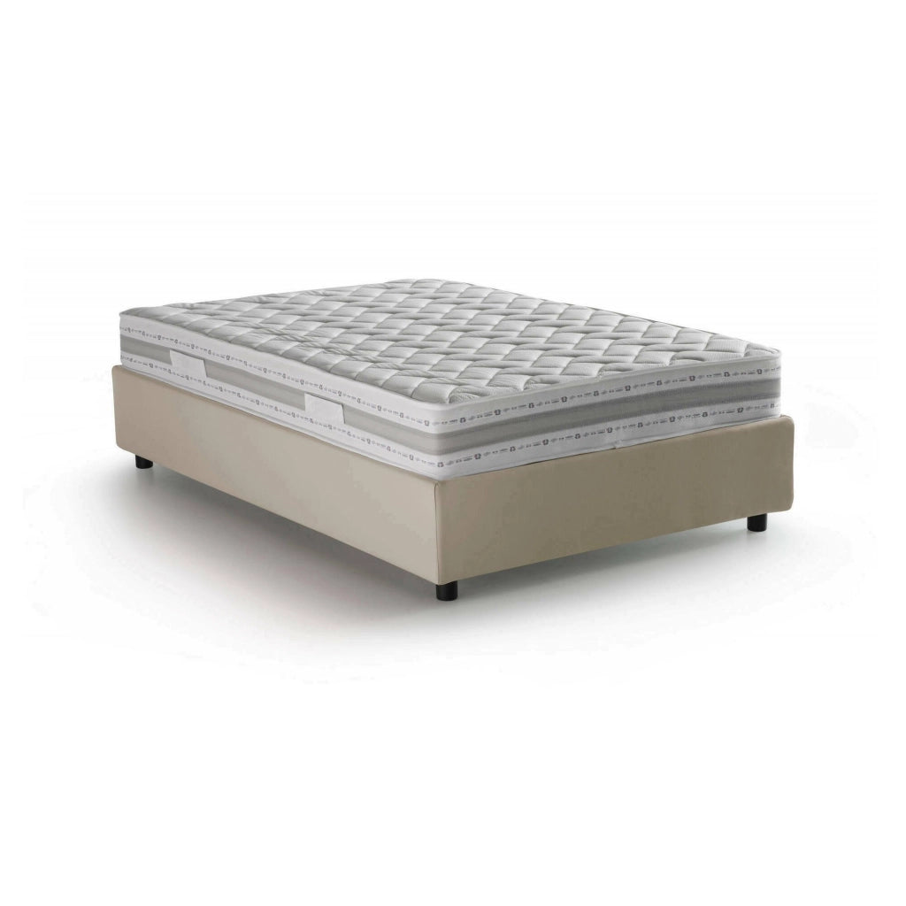 Aftis, Letto Piazza e Mezza Materasso Incluso Made in Italy, Beige