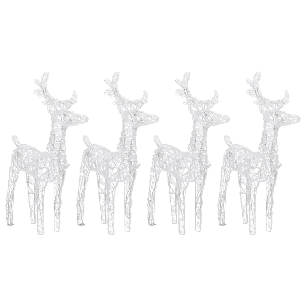 Renne di Natale 4 pz Bianco Freddo 160 LED-Luci decorative natalizie in Acrilico