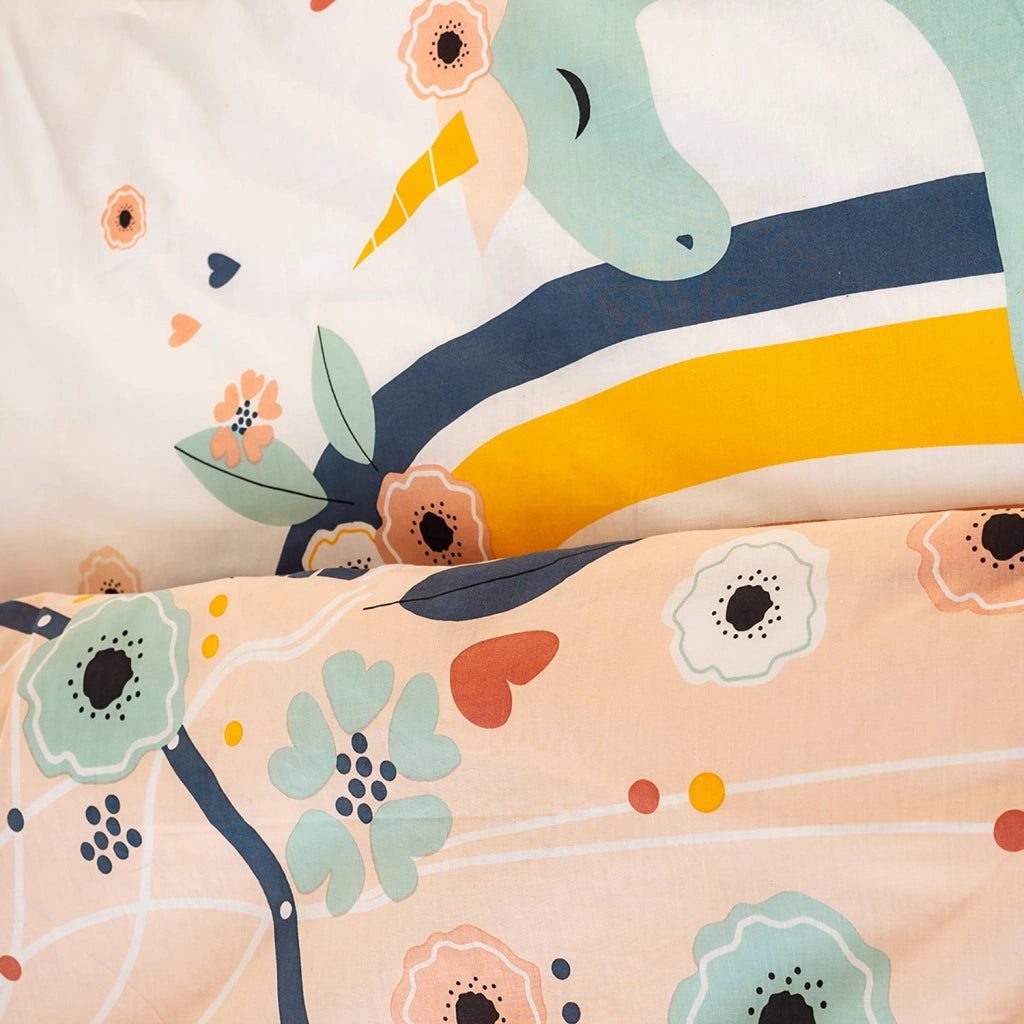Set biancheria da letto in cotone reversibile con fantasia, 1 posto