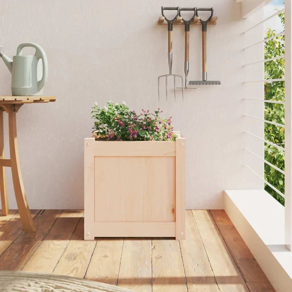 Fioriera | Cassetta per fiori | Vaso da Giardino 40x40x40 cm in Legno Massello di Pino