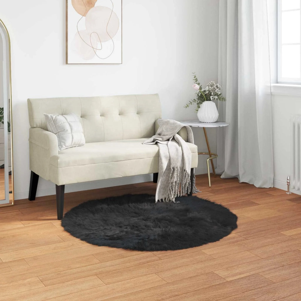 Tappeto in finta TAFALLA Nero Ø 120 cm Poliestere