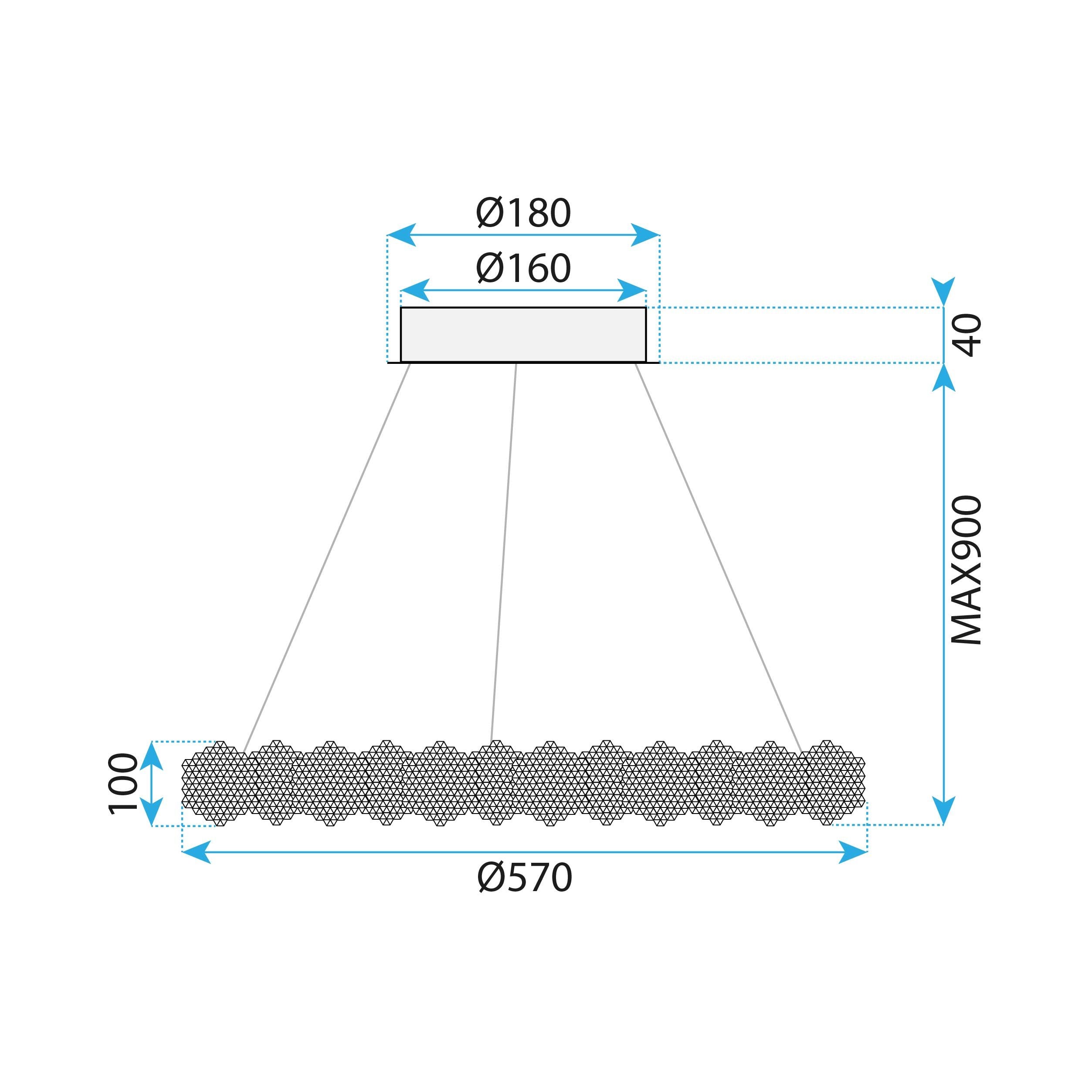 Lampada Led Ms017-cp Chrome 57cm