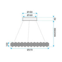Lampada Led Ms017-cp Chrome 57cm