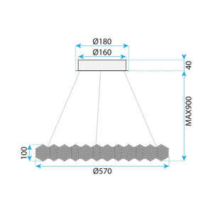 Lampada Led Ms017-cp Chrome 57cm