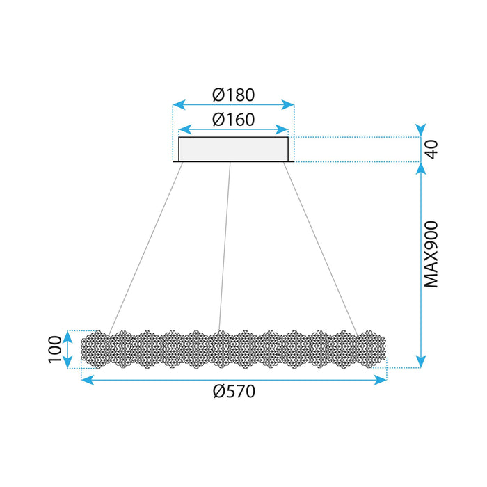 Lampada Led Ms017-cp Chrome 57cm