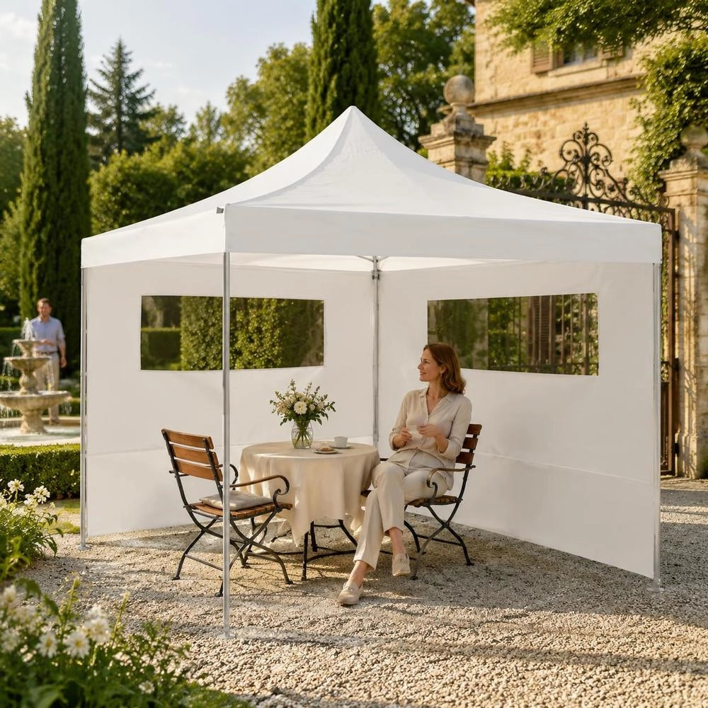 Pavilion Side Wall With Windows 6x2 M White