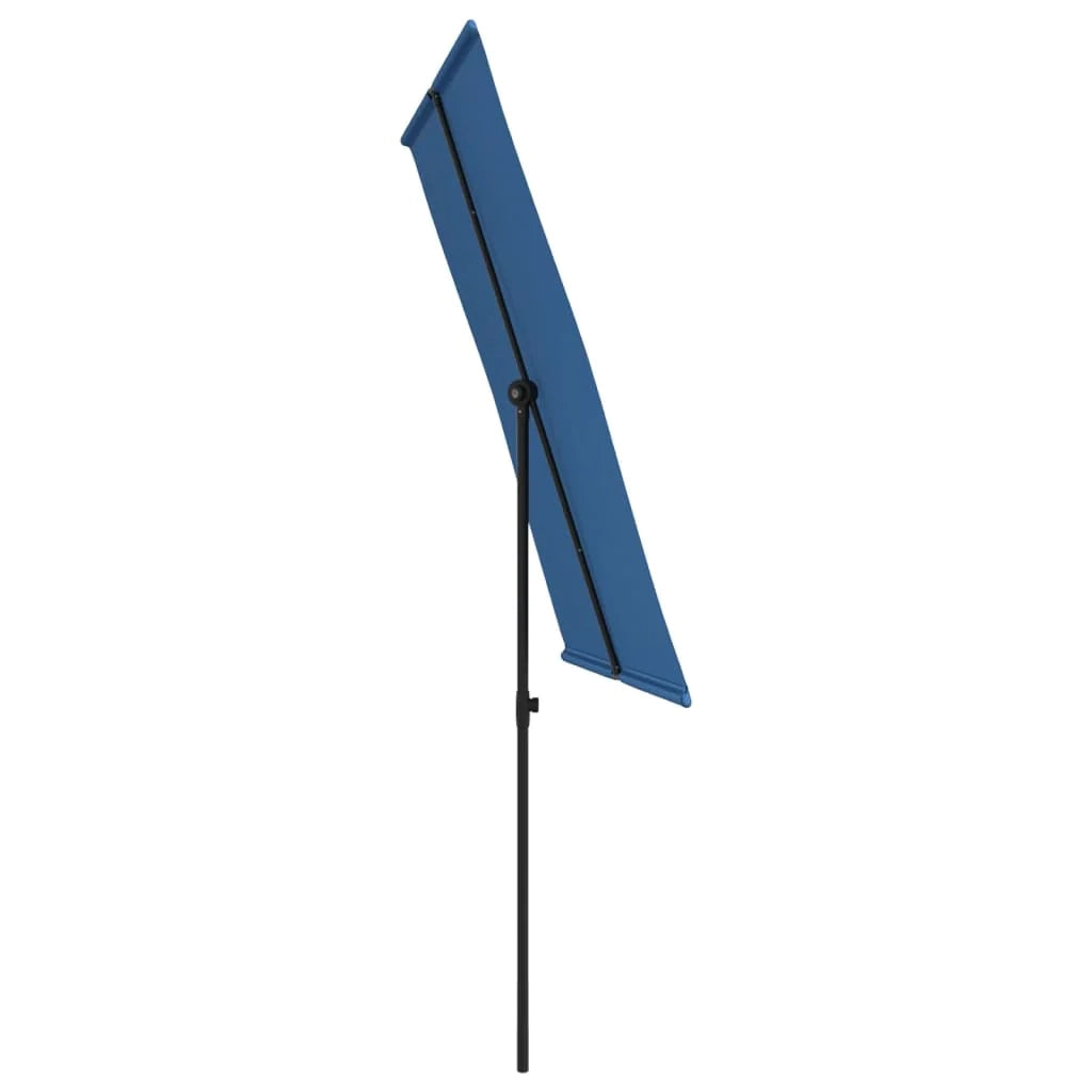 Ombrellone da esterno con palo in alluminio 2 x 1,5 m azzurro 02_0008227