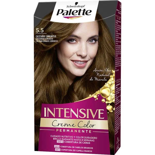 PALETTE COLORAZIONE PERMANENTE DI  COLORE CASTANO DORATO LUMINOSO 5.5
