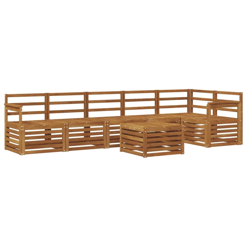 Set divano sezionale 7 pcs Naturale Legno di Acacia Massello 3374914