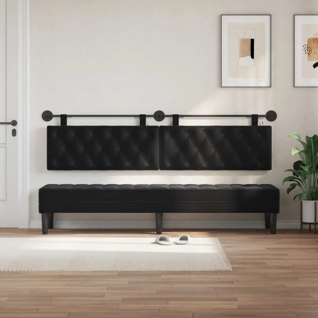 Testiera | Testata sospesa Con luce LED Nero Velluto