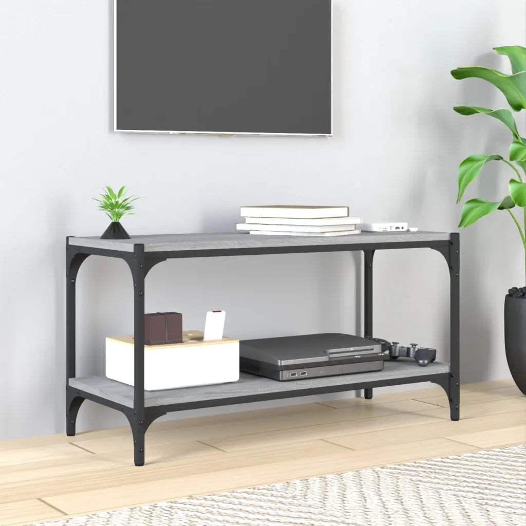 Mobile TV | Armadietto TV | Mobile Porta TV Grigio Sonoma 80x33x41 cm Legno Multistrato e Acciaio