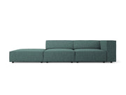 Cosmopolitan Design - Divano sinistro "Arendal" 4 posti in ciniglia petrolio 