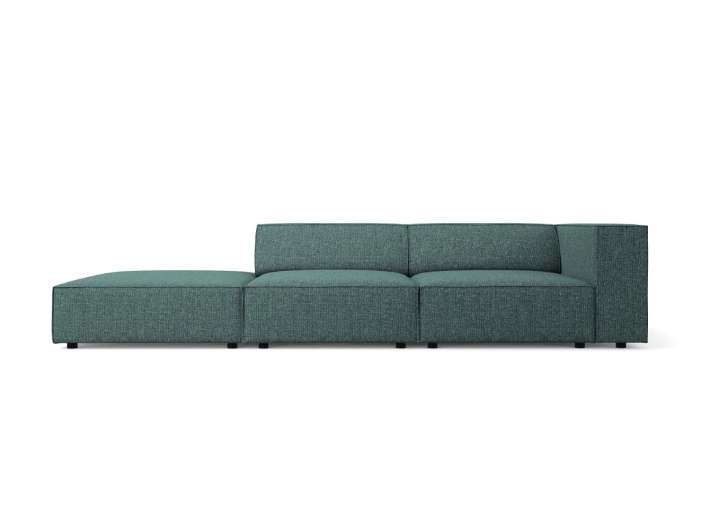 Cosmopolitan Design - Divano sinistro "Arendal" 4 posti in ciniglia petrolio 
