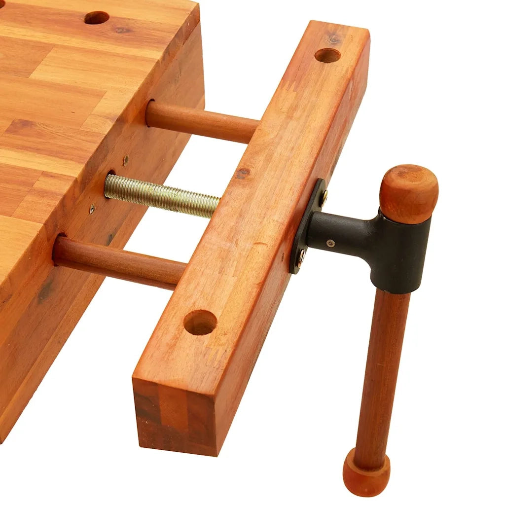 Banco da Lavoro con Morsa 52x44x9,5 cm Legno Massello di Acacia CFW4824418
