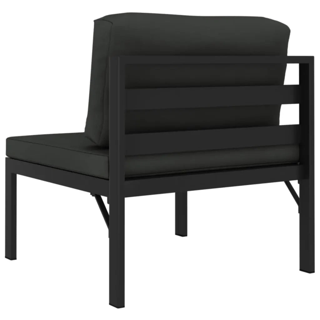 Divano da Giardino a 4 Posti con Cuscini in Alluminio Antracite 3107785