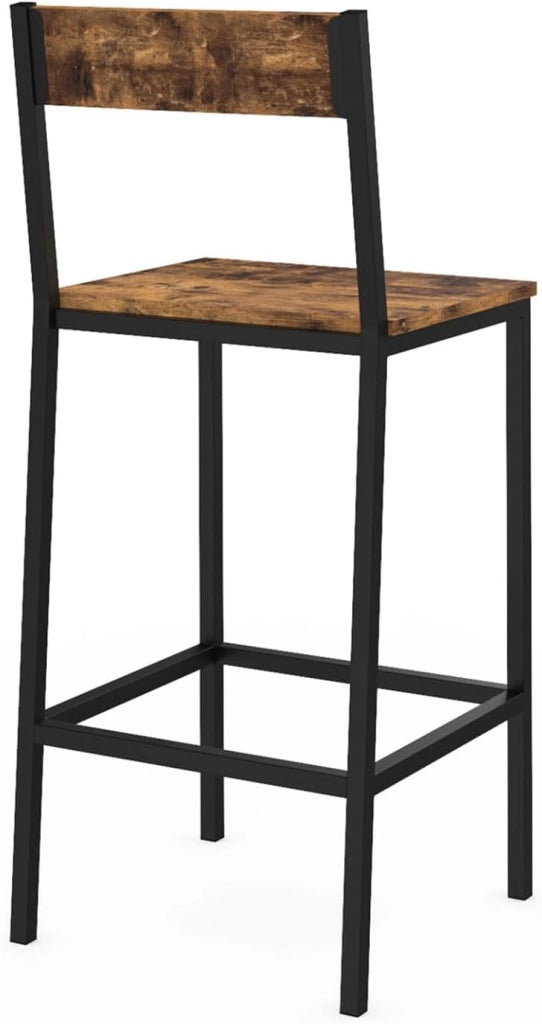 Lote de 4 taburetes de bar DAYTON con respaldo silla de cocina de diseño industrial