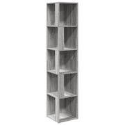 Mobile angolare classico 33 x 33 x 165 cm struttura robusta mobile salvaspazio in legno composito grigio 02_0048265