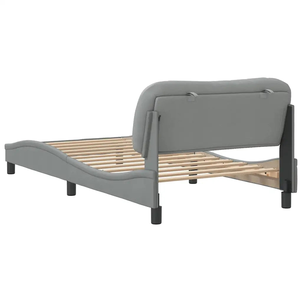 Giroletto senza Materasso-Struttura Letto Hvar Grigio Chiaro 100x200 cm Tessuto