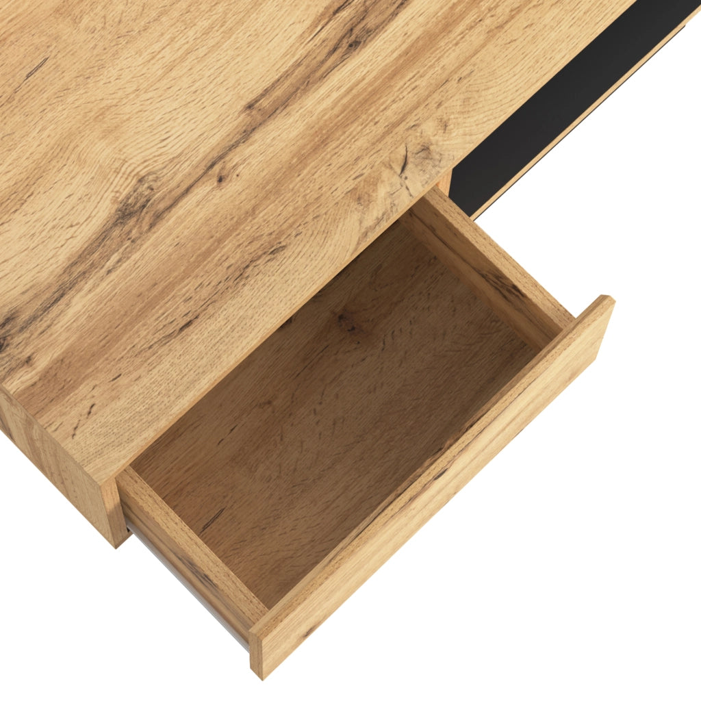 Tavolino da Caffè con 1 Cassetto senza Maniglia e 2 Vani Contenitore; Stile Moderno; in Pannelli; 100×60×47 cm; Naturale