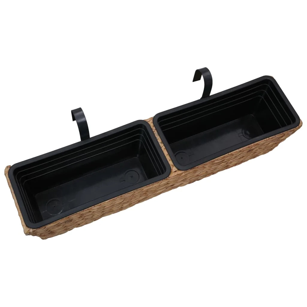 Set di 2 fioriere in giacinto d'acqua 39 cm marrone 02_0000881