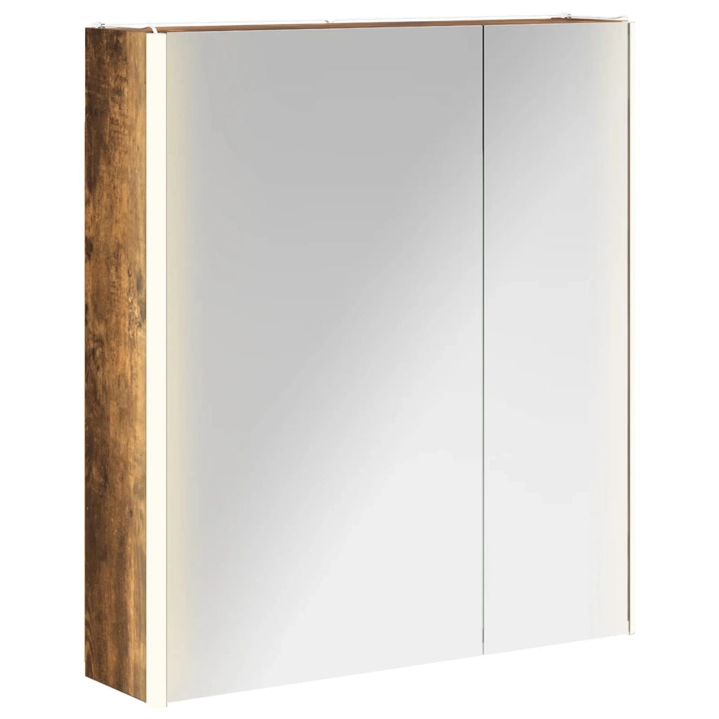 Mobiletto per specchio da bagno Rovere fumé 63,5 x 15,5 x 70 cm 889243