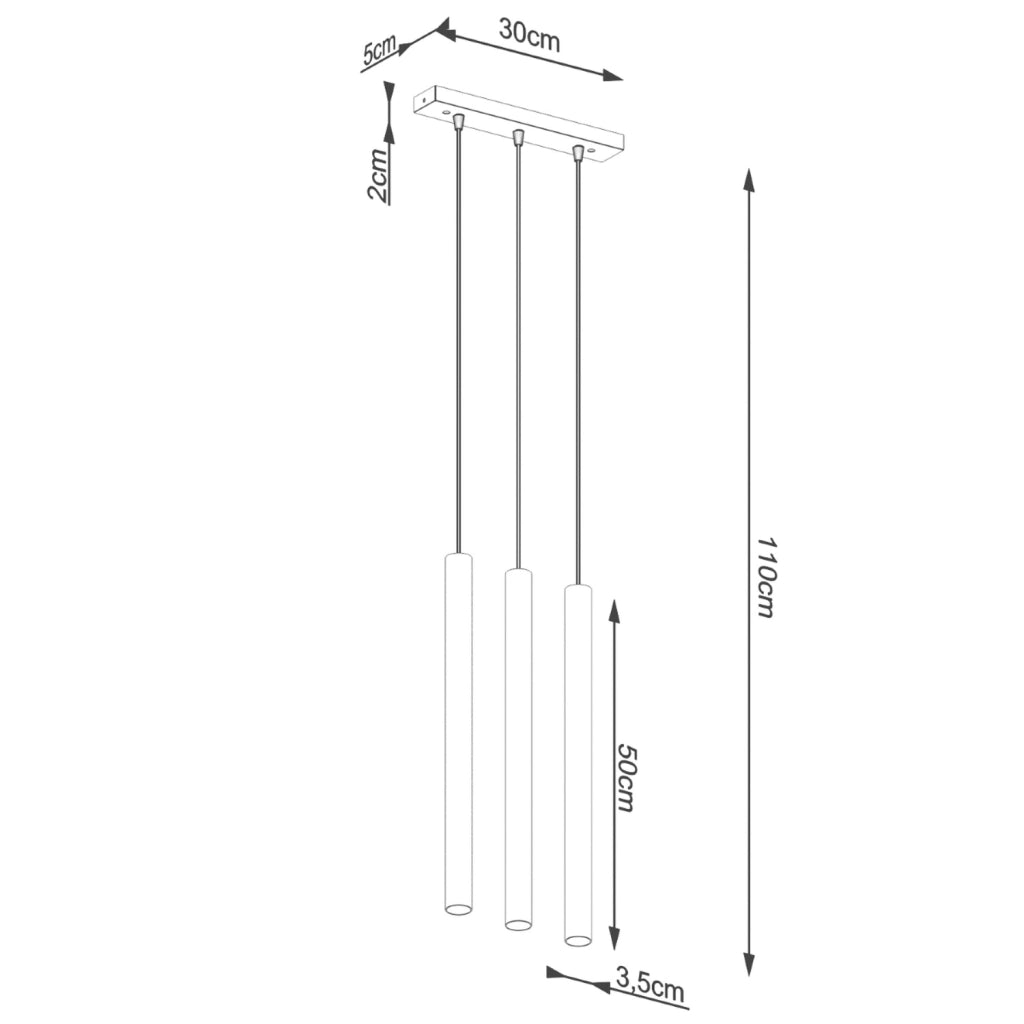 Lampada sospensione VELINO tripla cemento grigio 3xG9