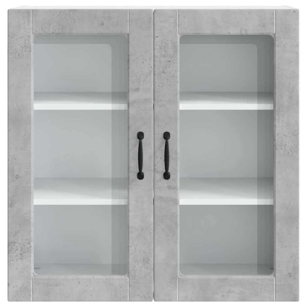 Mobile da cucina moderno a parete con pratico vano contenitore 80 x 31 x 80 cm legno composito grigio cemento 02_0054411