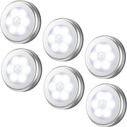 6 pezzi 3,15" Sensore di movimento Lampada LED wireless - Lampada da tavolo bianca