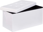 Sgabello panca pouf pieghevole contenitore poggiapiedi 76 cm lino bianco 13_0002337_6