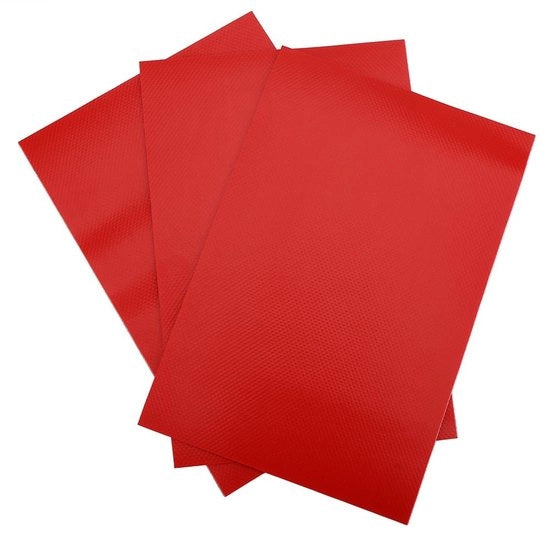 Set di riparazione PVC - Pannelli idrorepellenti - Riparazione gonfiabile - Solido e duraturo - 3 pezzi - Rosso