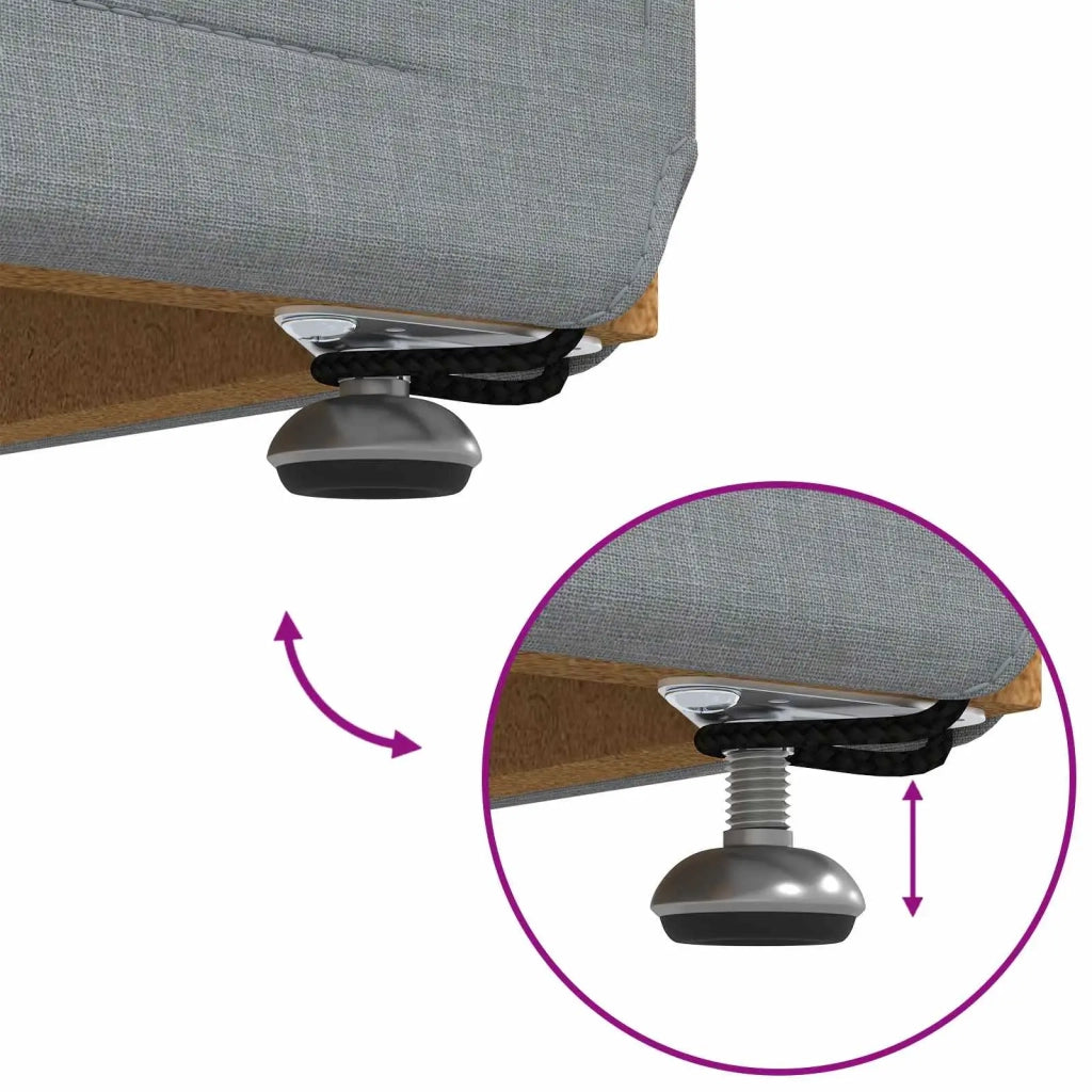 Pouf Grigio chiaro Tessuto e Legno Ingegnerizzato