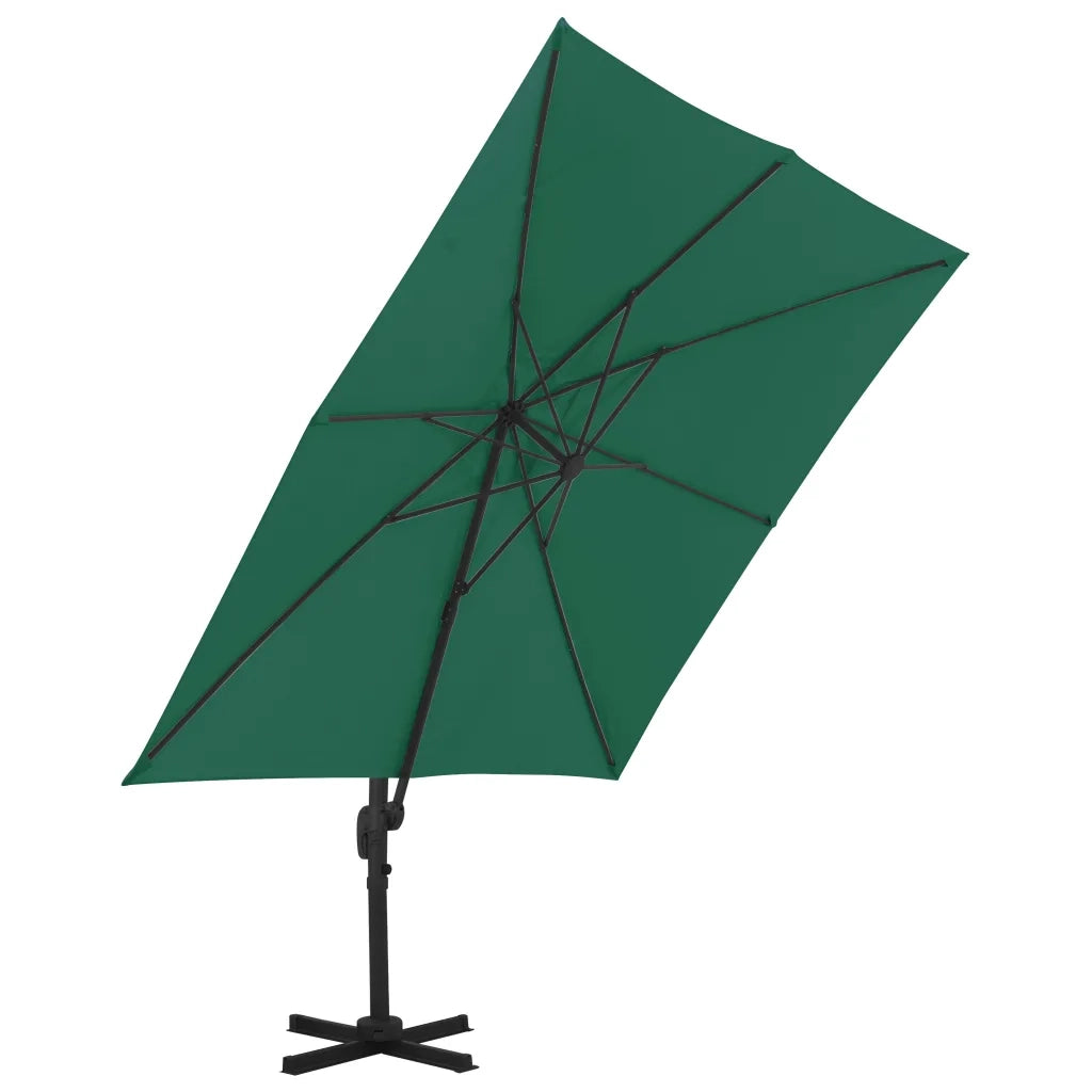 Ombrellone a Sbalzo con Palo in Alluminio 300x300 cm Verde 44634