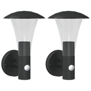 Applique per Esterno con Sensore 2 pz Nere in Acciaio Inox CFW5943730