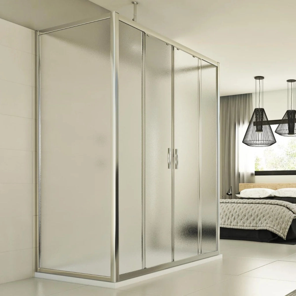Box Doccia 80x80 AP. 80 CM H198 stampato C mod. Cristal Duo 2 Ante