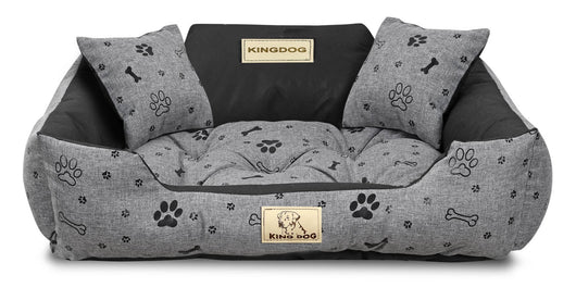 AIO FACTORY 75x65 cm KINGDOG Cuccia per cani impermeabile personalizzabile Ossa nere
