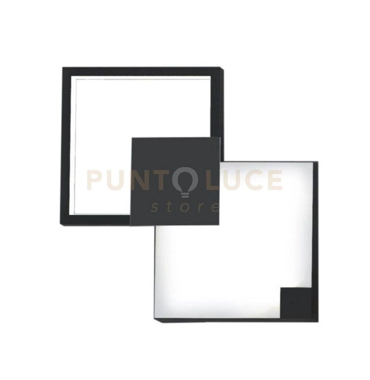 MEDEA-32 N Lampada da parete 32cm led struttura nera in metallo diffusore acrilico satinato, 43W, 3000K, 2786L