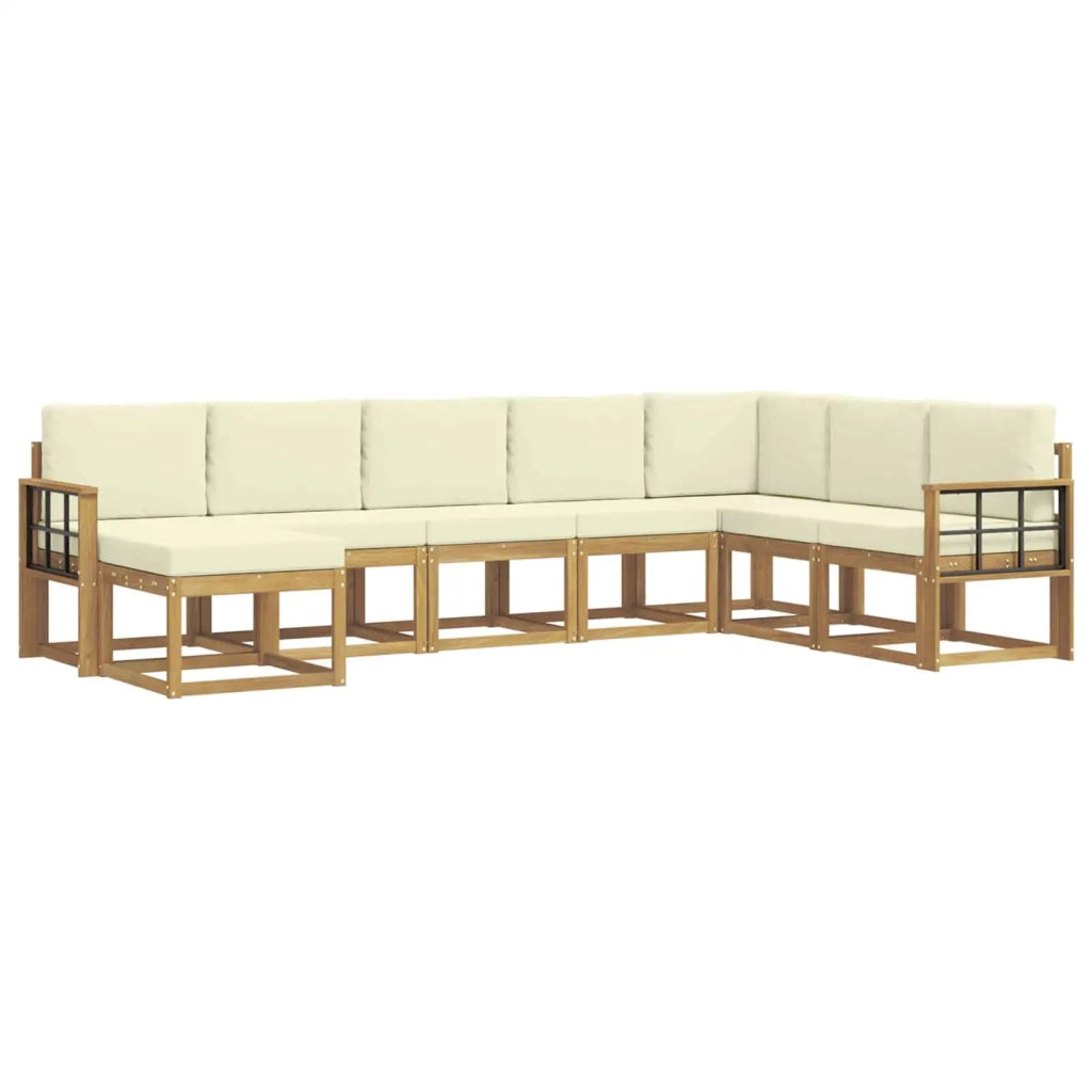 Set di divani da esterno con cuscino 8 pcs Bianco e Crema 3388059