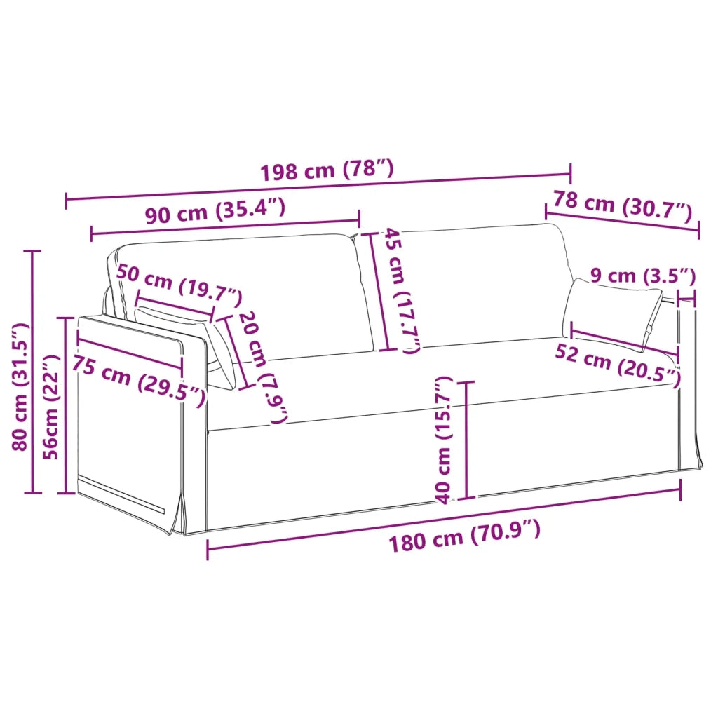 Set di divani 2 pcs Nero 158 x 78 x 80 cm Tessuto